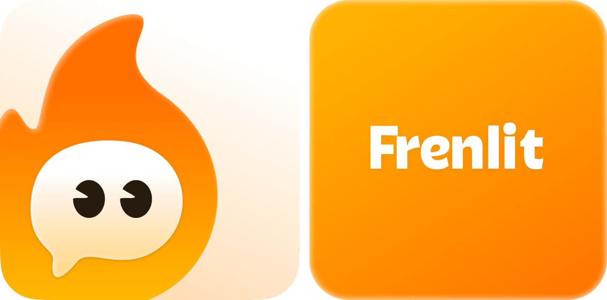 Frenlit branding: logo, mascot, color palette, typography